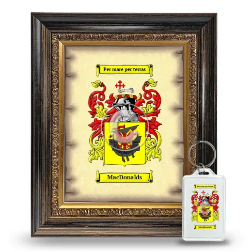 MacDonalds Framed Coat of Arms and Keychain - Heirloom