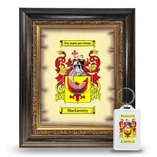 MacLaverty Framed Coat of Arms and Keychain - Heirloom
