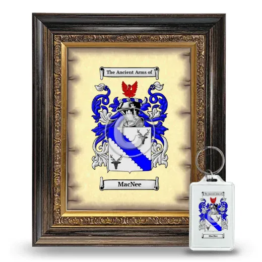 MacNee Framed Coat of Arms and Keychain - Heirloom