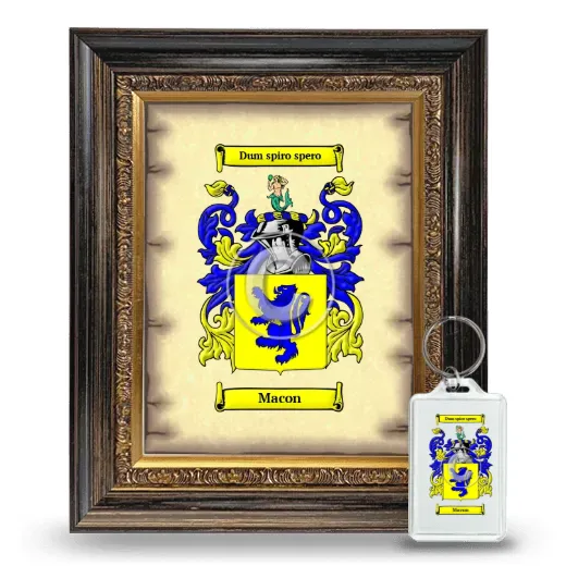 Macon Framed Coat of Arms and Keychain - Heirloom