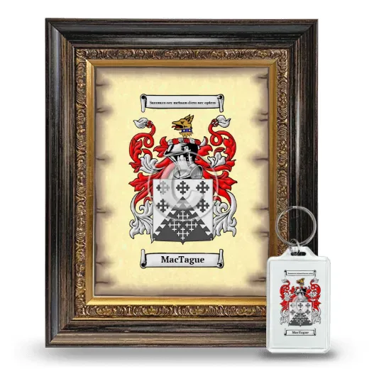 MacTague Framed Coat of Arms and Keychain - Heirloom