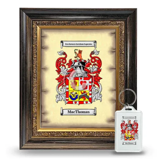 Macthomas Framed Coat of Arms and Keychain - Heirloom