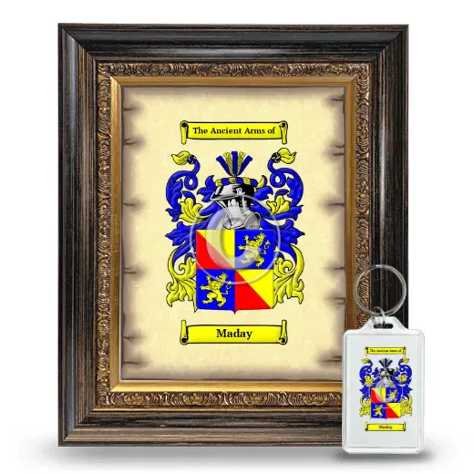 Maday Framed Coat of Arms and Keychain - Heirloom
