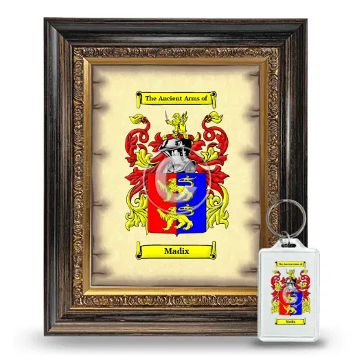 Madix Framed Coat of Arms and Keychain - Heirloom