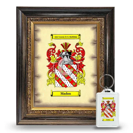 Madon Framed Coat of Arms and Keychain - Heirloom