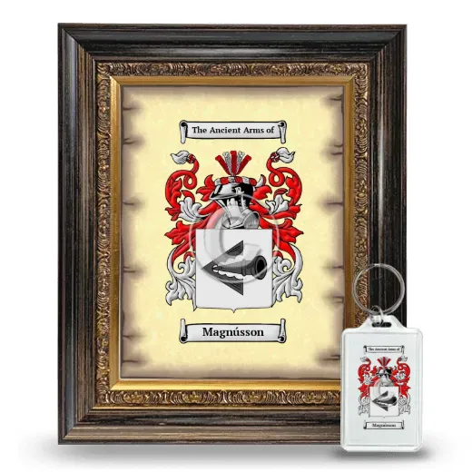 Magnússon Framed Coat of Arms and Keychain - Heirloom