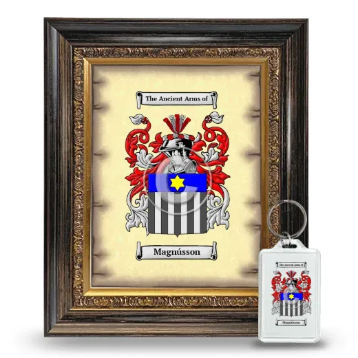 Magnússon Framed Coat of Arms and Keychain - Heirloom