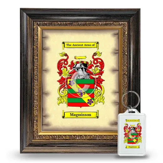 Magnússon Framed Coat of Arms and Keychain - Heirloom