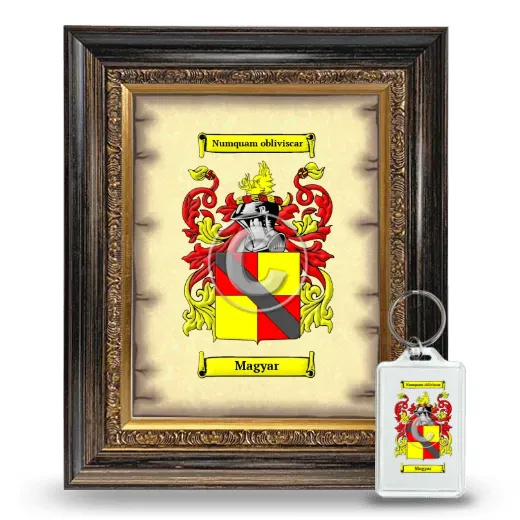 Magyar Framed Coat of Arms and Keychain - Heirloom