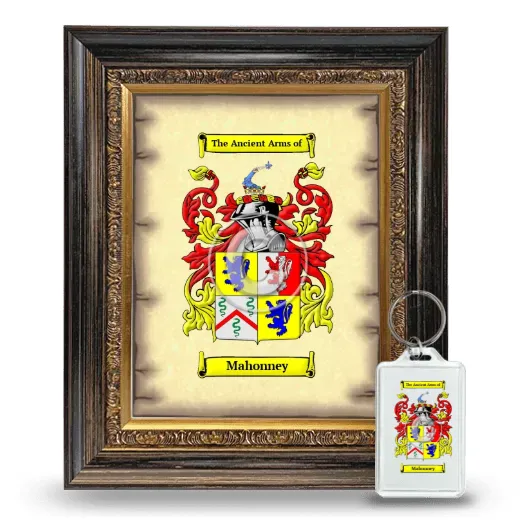 Mahonney Framed Coat of Arms and Keychain - Heirloom