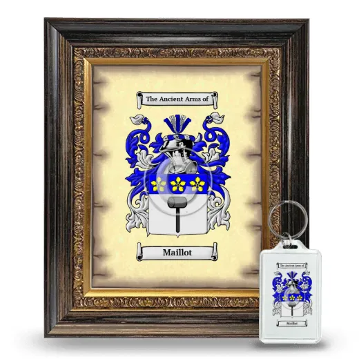 Maillot Framed Coat of Arms and Keychain - Heirloom