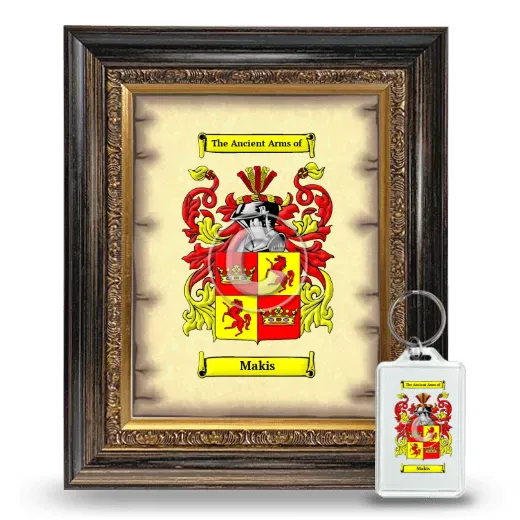 Makis Framed Coat of Arms and Keychain - Heirloom