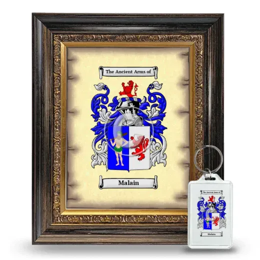 Malain Framed Coat of Arms and Keychain - Heirloom