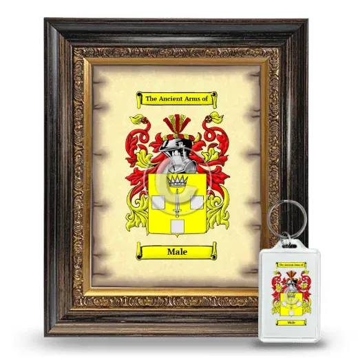 Male Framed Coat of Arms and Keychain - Heirloom