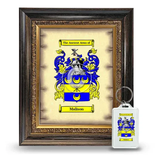 Malison Framed Coat of Arms and Keychain - Heirloom