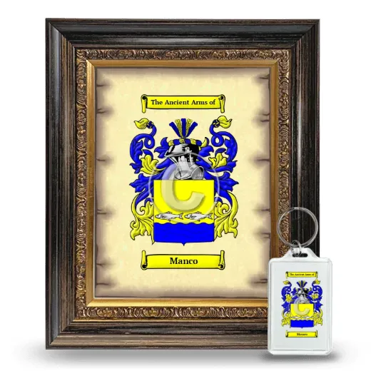 Manco Framed Coat of Arms and Keychain - Heirloom