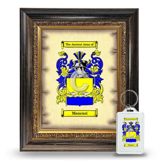 Mancusi Framed Coat of Arms and Keychain - Heirloom