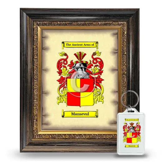 Mansevul Framed Coat of Arms and Keychain - Heirloom