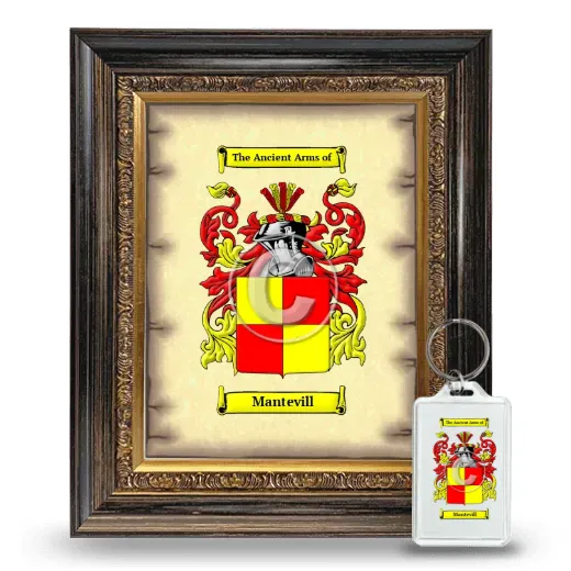Mantevill Framed Coat of Arms and Keychain - Heirloom