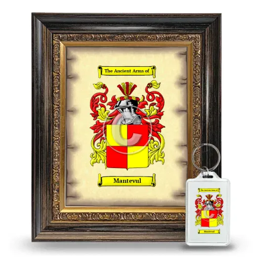 Mantevul Framed Coat of Arms and Keychain - Heirloom