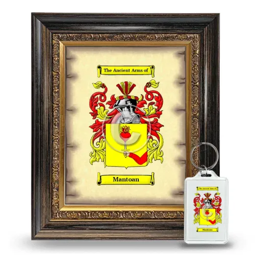 Mantoan Framed Coat of Arms and Keychain - Heirloom