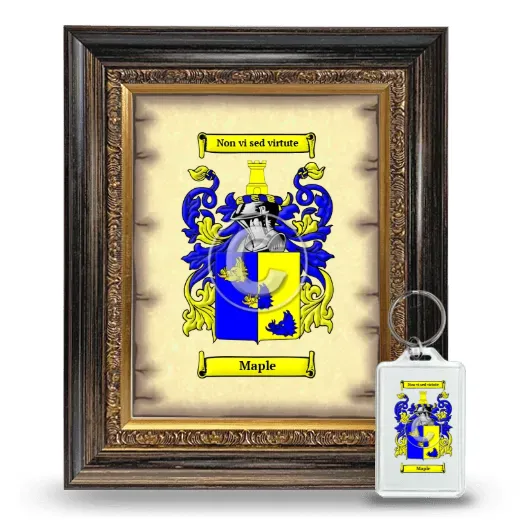 Maple Framed Coat of Arms and Keychain - Heirloom