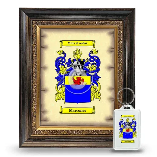 Marcones Framed Coat of Arms and Keychain - Heirloom