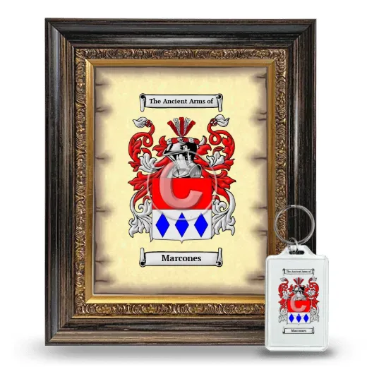 Marcones Framed Coat of Arms and Keychain - Heirloom