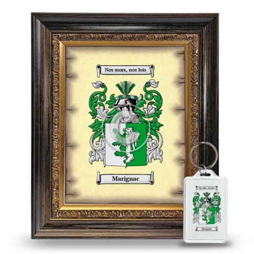 Marignac Framed Coat of Arms and Keychain - Heirloom