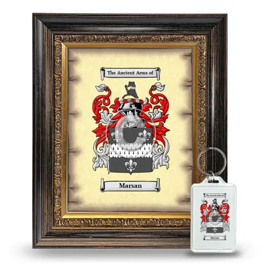 Marsan Framed Coat of Arms and Keychain - Heirloom