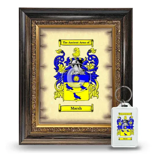 Marsh Framed Coat of Arms and Keychain - Heirloom