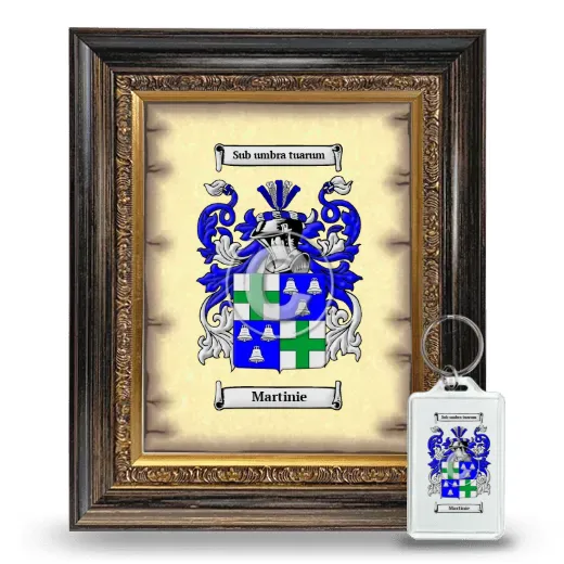 Martinie Framed Coat of Arms and Keychain - Heirloom