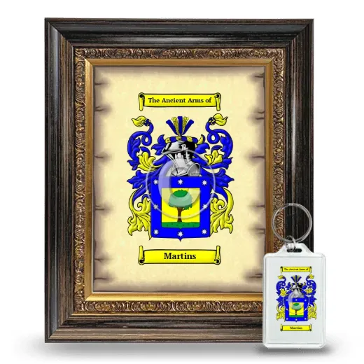Martins Framed Coat of Arms and Keychain - Heirloom
