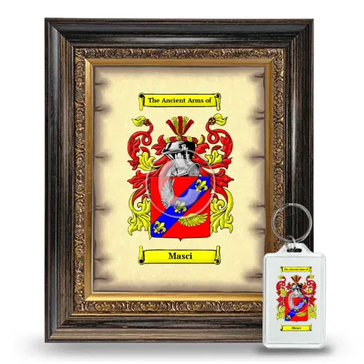 Masci Framed Coat of Arms and Keychain - Heirloom