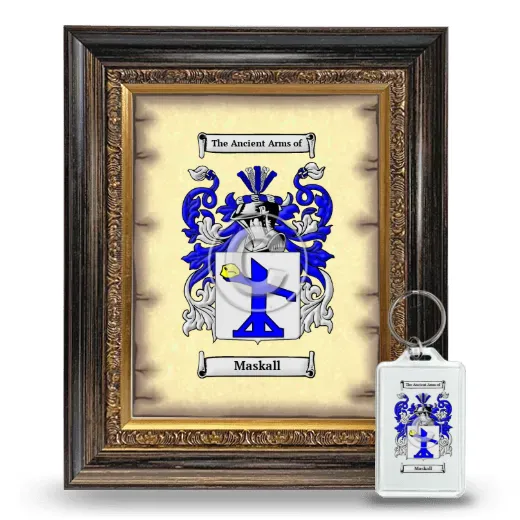 Maskall Framed Coat of Arms and Keychain - Heirloom