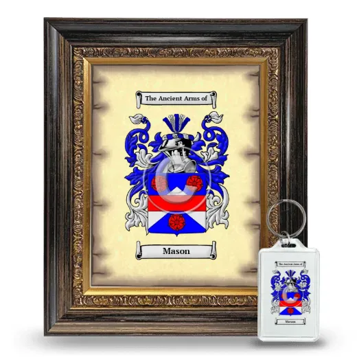 Mason Framed Coat of Arms and Keychain - Heirloom