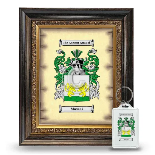 Massai Framed Coat of Arms and Keychain - Heirloom