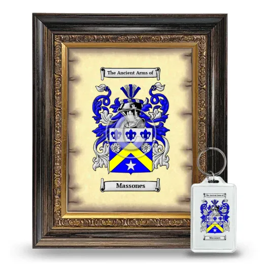 Massones Framed Coat of Arms and Keychain - Heirloom