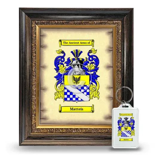 Matteis Framed Coat of Arms and Keychain - Heirloom