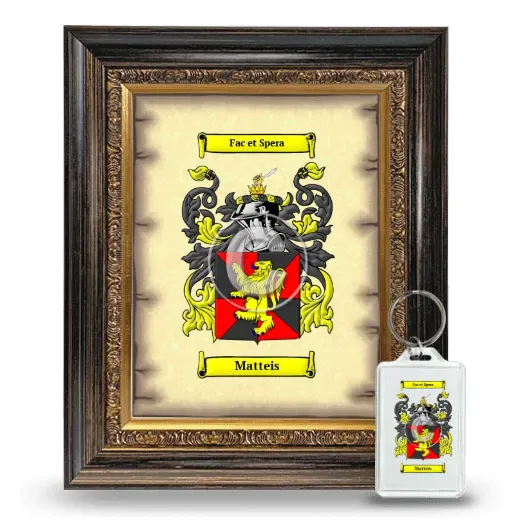 Matteis Framed Coat of Arms and Keychain - Heirloom