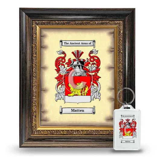 Matten Framed Coat of Arms and Keychain - Heirloom