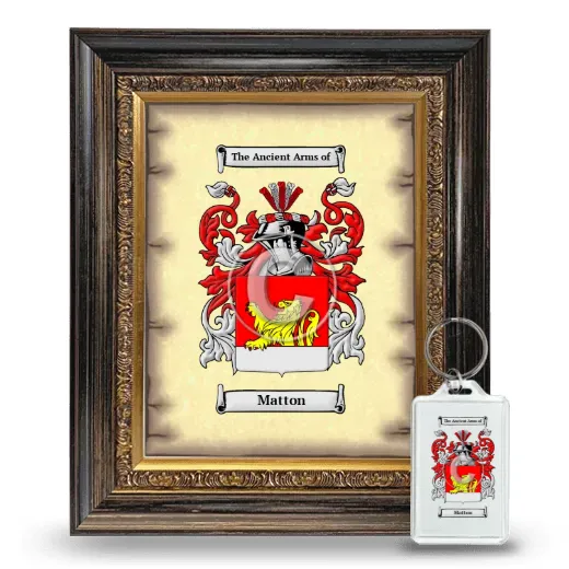 Matton Framed Coat of Arms and Keychain - Heirloom