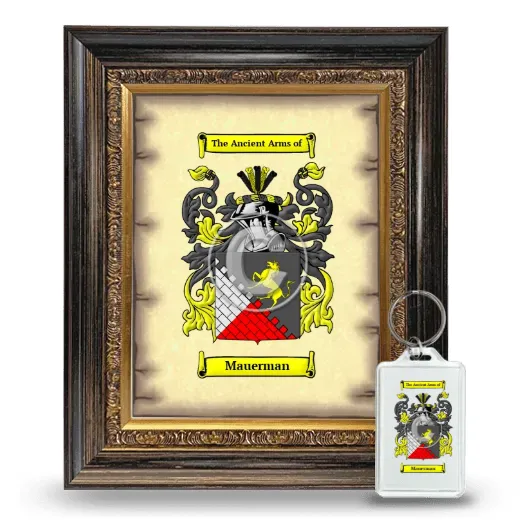 Mauerman Framed Coat of Arms and Keychain - Heirloom