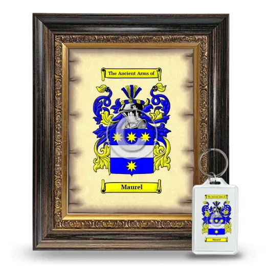 Maurel Framed Coat of Arms and Keychain - Heirloom