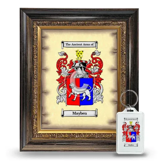 Mayben Framed Coat of Arms and Keychain - Heirloom