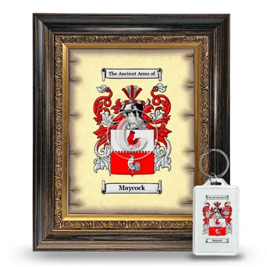 Maycock Framed Coat of Arms and Keychain - Heirloom