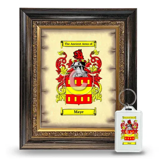 Maye Framed Coat of Arms and Keychain - Heirloom