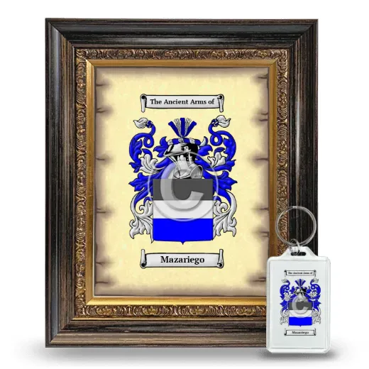 Mazariego Framed Coat of Arms and Keychain - Heirloom