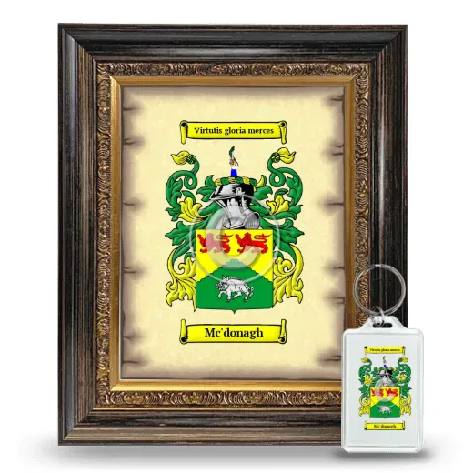 Mc'donagh Framed Coat of Arms and Keychain - Heirloom