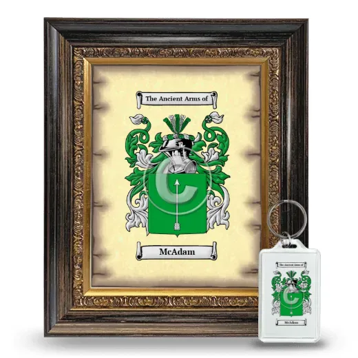 McAdam Framed Coat of Arms and Keychain - Heirloom